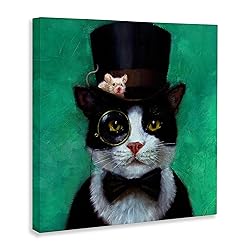 Stupell Industries Good Sir Top Hat Cat with a