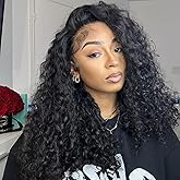 Myecool Kinky Curly Half Wig Human Hair 200 Density Glueless Wear and Go Wigs Human Hair 18 Inch 3 In 1 Half Wigs for Women Drawstring Seamless Flip Over Beginner Friendly
