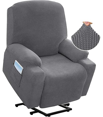 H.VERSAILTEX Fundas Elásticas De Terciopelo Para Sillón Reclinable, 6 Piezas, Fundas Para Sofá De 2 Cojines, Fundas Para Sofá Reclinable, Fundas Reclinables Ajustadas, Gruesas, Suaves, Lavables, Taupe