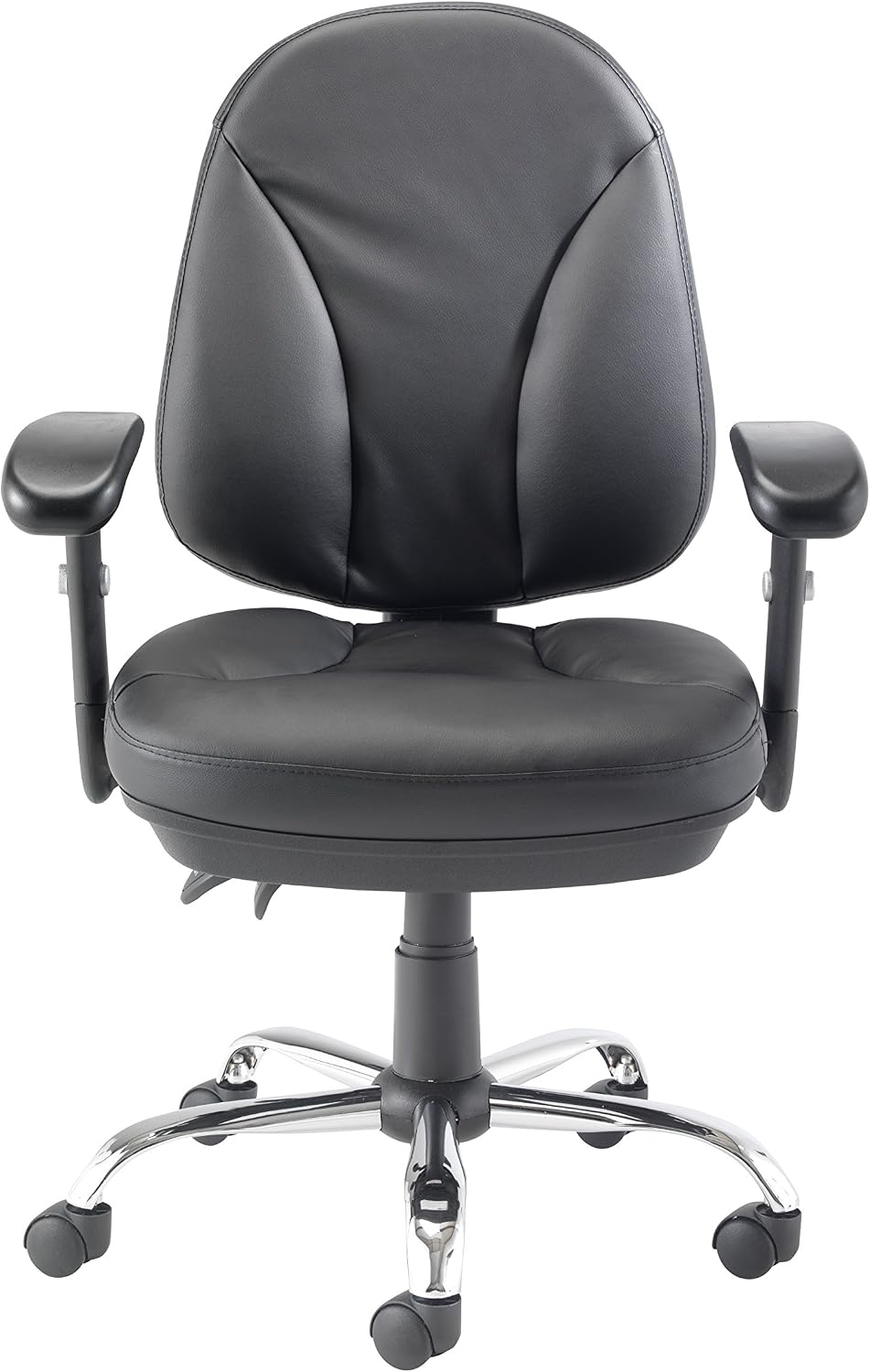 Office Hippo Ergonomic Contemporary Office Chair, Highly Adjustable, Black PU Leather, Lock Tilt Recline, Low Back - Image 4