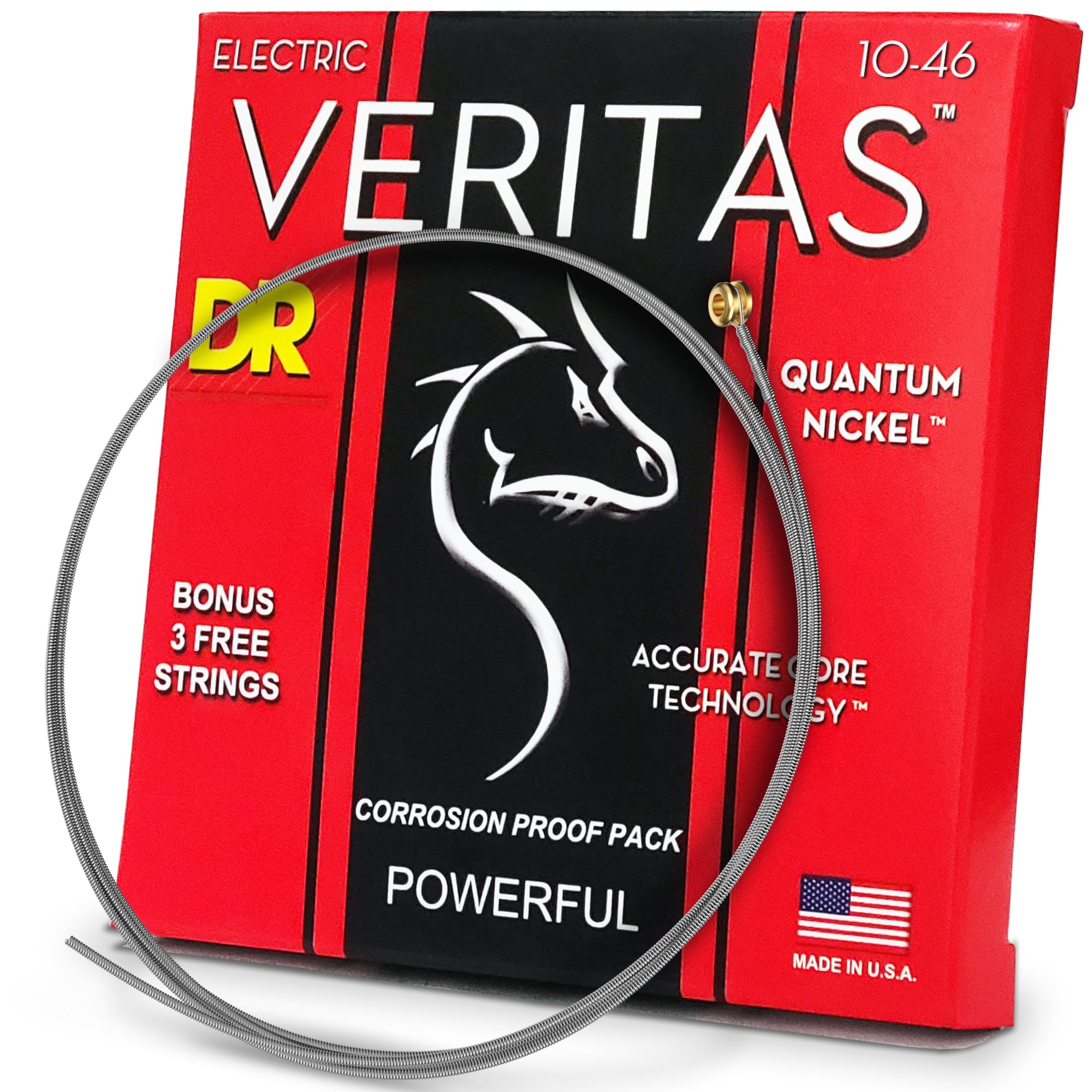 DR Strings VERITAS™ - Coated Core Technology Electric Guitar Strings: Medium 10-46