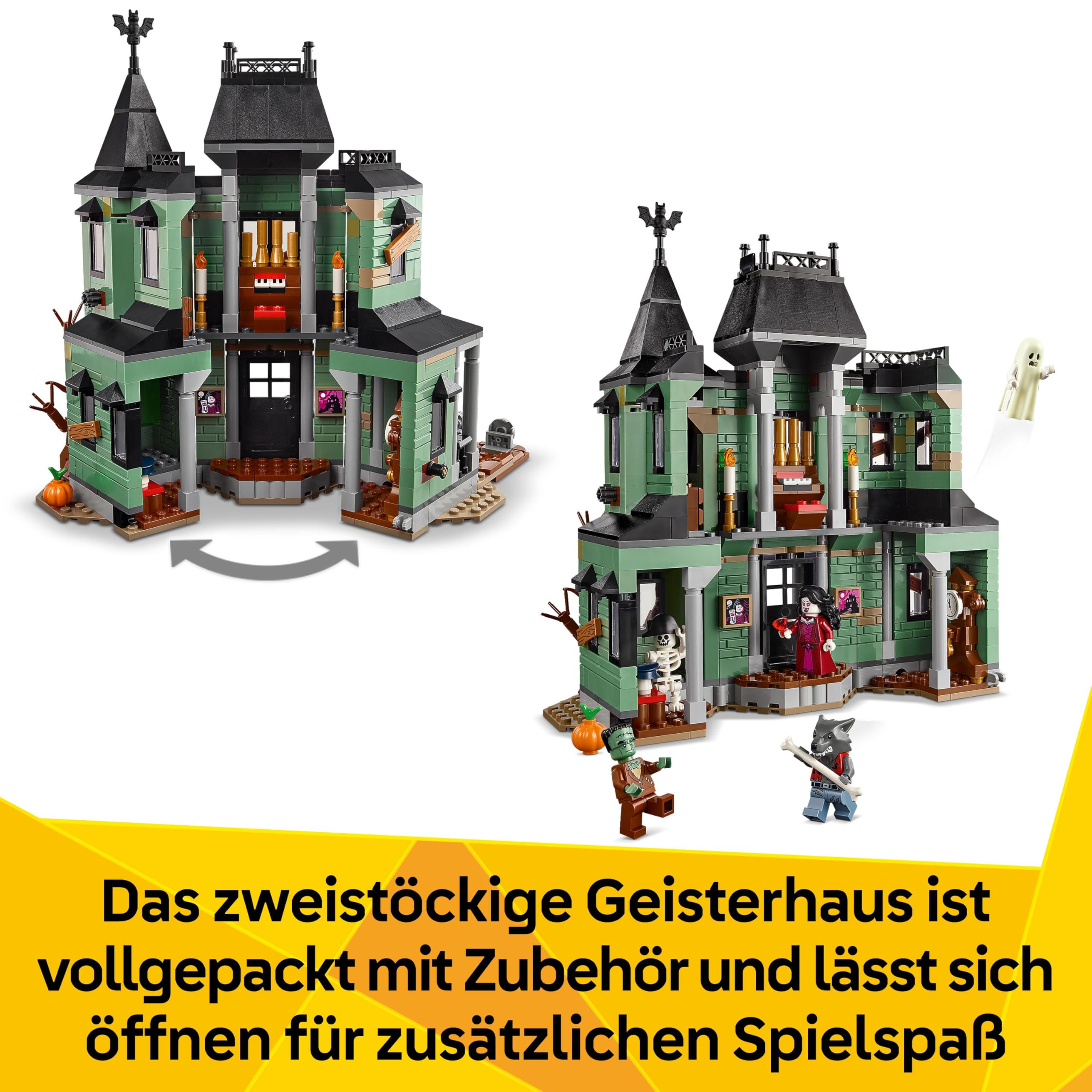 LEGO Creator Geisterhaus - 3-in-1 Spielzeug mit Haus - Bauset umbaubar in Schiff oder Zug - Mit 5 gruseligen Minifiguren - Cooles Halloweengeschenk für Jungen und Mädchen ab 9 Jahren - 31167 6