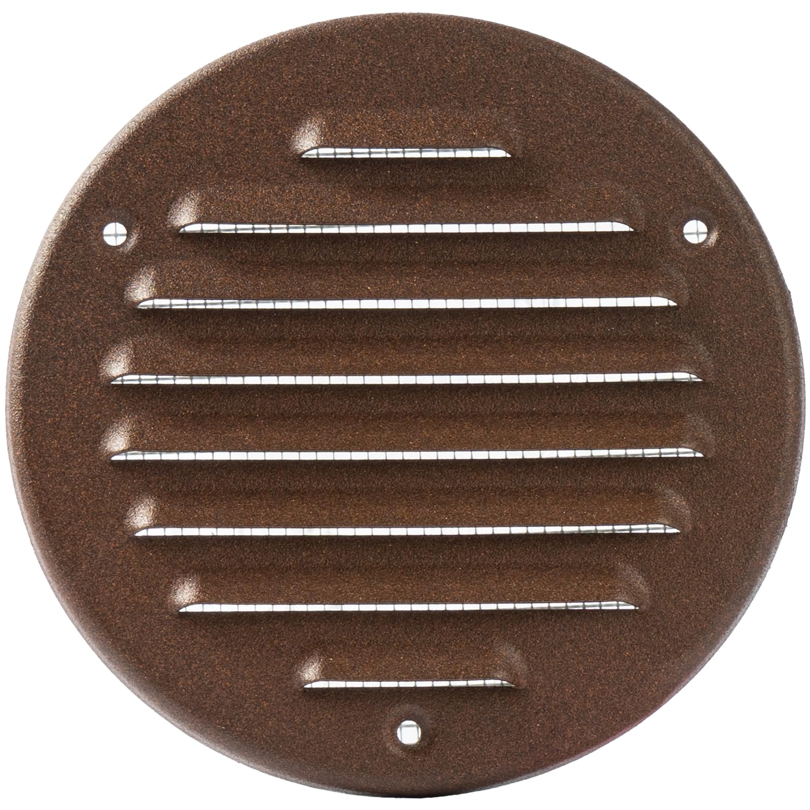 Vent Systems 100 mm / 3.94" Inch - Brown Metal Vent Cover - Round Soffit Air Vent Louver - Grille Cover - Built-in Mesh Screen - HVAC Vents for Bathroom, Home Office, Kitchen — image 1