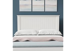 Glenwillow Home Wainscott Wood Panel Headboard in White - Full Size