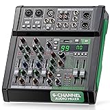 Pyle 6-Channel Audio Mixer - Bluetooth 5.0 Studio