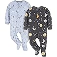 Gerber Baby Boys' Toddler Loose Fit Flame Resistant Fleece Footed Pajamas 2-Pack
