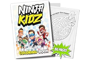 Ninja Kidz Merch Official Kids Coloring Book, Ninja Party Favors, Coloring Books for Kids, Packed with Mazes, Activities, and