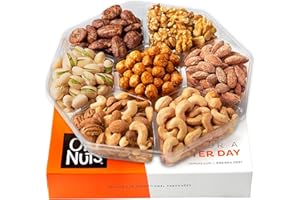Oh! Nuts 7 Variety Nuts Gift Basket - Healthy Food Assorted Nuts Gifts Baskets - Holiday Gourmet Gift Boxes - Gift Box Ideas for Birthday, Corporate, Men and Women - Premium