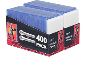 BTLWPY 400 Card Sleeves Top Loads for Cards,3"X4" Baseball Card Protectors,Premium Toploads for Cards,Hard Plastic Card Holder for Trading Sports Football Game Cards (200 Hard Sleeves+200 Penny Sleeves)