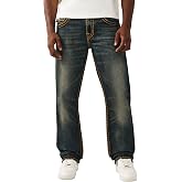 True Religion Men's Ricky Super T Flap 34" Straight Jean | Straight Leg Fit, Super T Flap Back Pockets, Stretch Denim