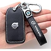 Car Key Fob Case,for The Volvo Models Produced During The Period From 2008 to 2017: S60, S80, S80L, XC60 (old model), XC70, V40, V60, V70 Series Key Fob Case Cover for Car Keychains,(6 Button) Black