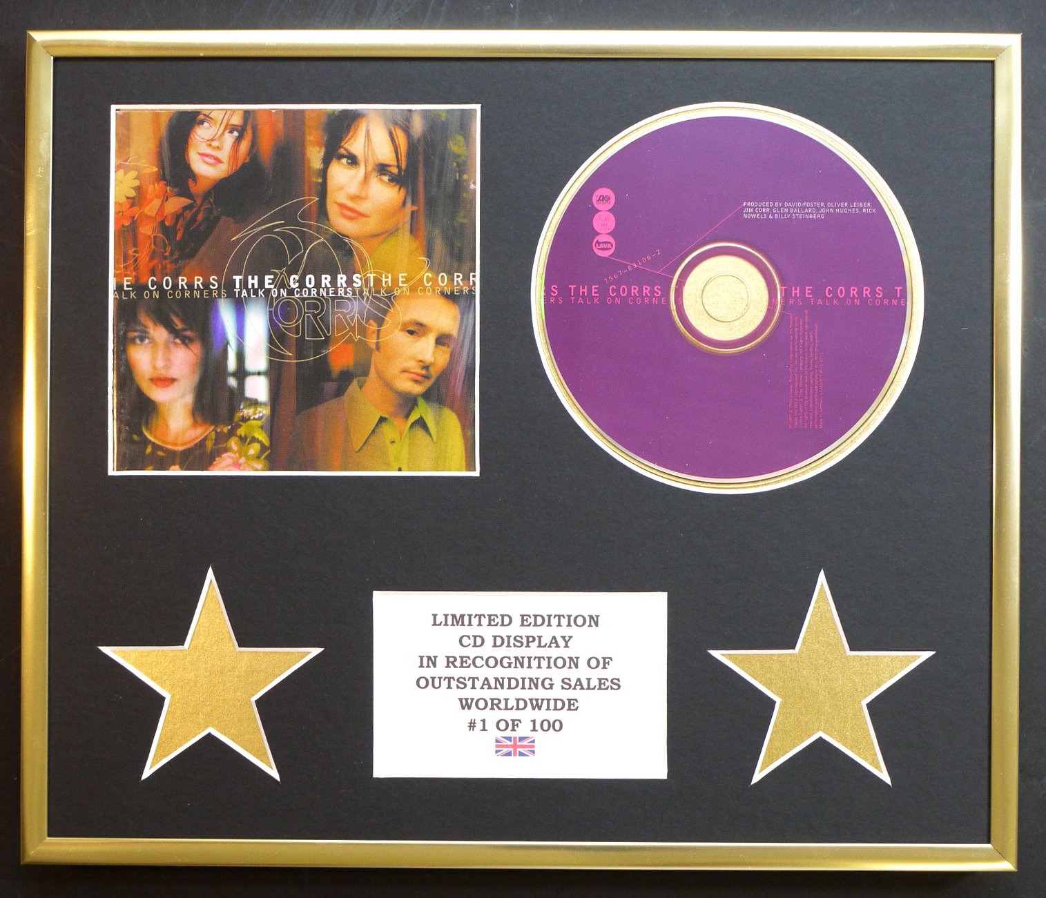 THE CORRS/CD DISPLAY/LIMITED EDITION/COA/TALK ON CORNERS