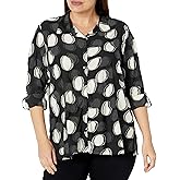 MULTIPLES Womens Roll Tab Long Sleeve Button Front Hi-lo Shirt