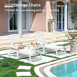 LUE BONA HDPS Chaise Lounge Chairs Set with