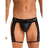 ohyeahlady Mens Lace Thong Underwear 3D Pouch G String Thong Black Low Rise Bikini Jock Strap Lingerie for Men