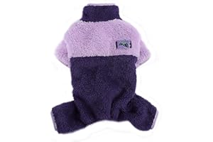 DAFUEN Dog Winter Clothes Sweater Dog Pajamas for Small Dogs Girl Boy Cold Weather Dog Coat Fleece Warm Puppy Onesie Outfit (A-Purple, XX-Small)