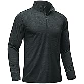 MAGCOMSEN Men's Long Sleeve Shirts Quarter Zip Pullover Athletic Lightweight Sun Shirt Dry Fit for Running Golf Workout