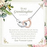 Alittlecare Granddaughter Necklace From Grandmom - Interlocking Heart Necklace Filled With My Love - Gift for Granddaughter On Birthday/Christmas/Mother's day/Graduation/Wedding/Valentines