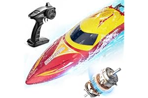 ALPHAREV Brushless RC Boats for Adults - R608 30+ MPH Fast Remote Control Boat for Pools & Lakes, 2.4GHz RC Speed Boat with Replaceable Accessories, Summer Water Toys Birthday Gifts for Boys Kids