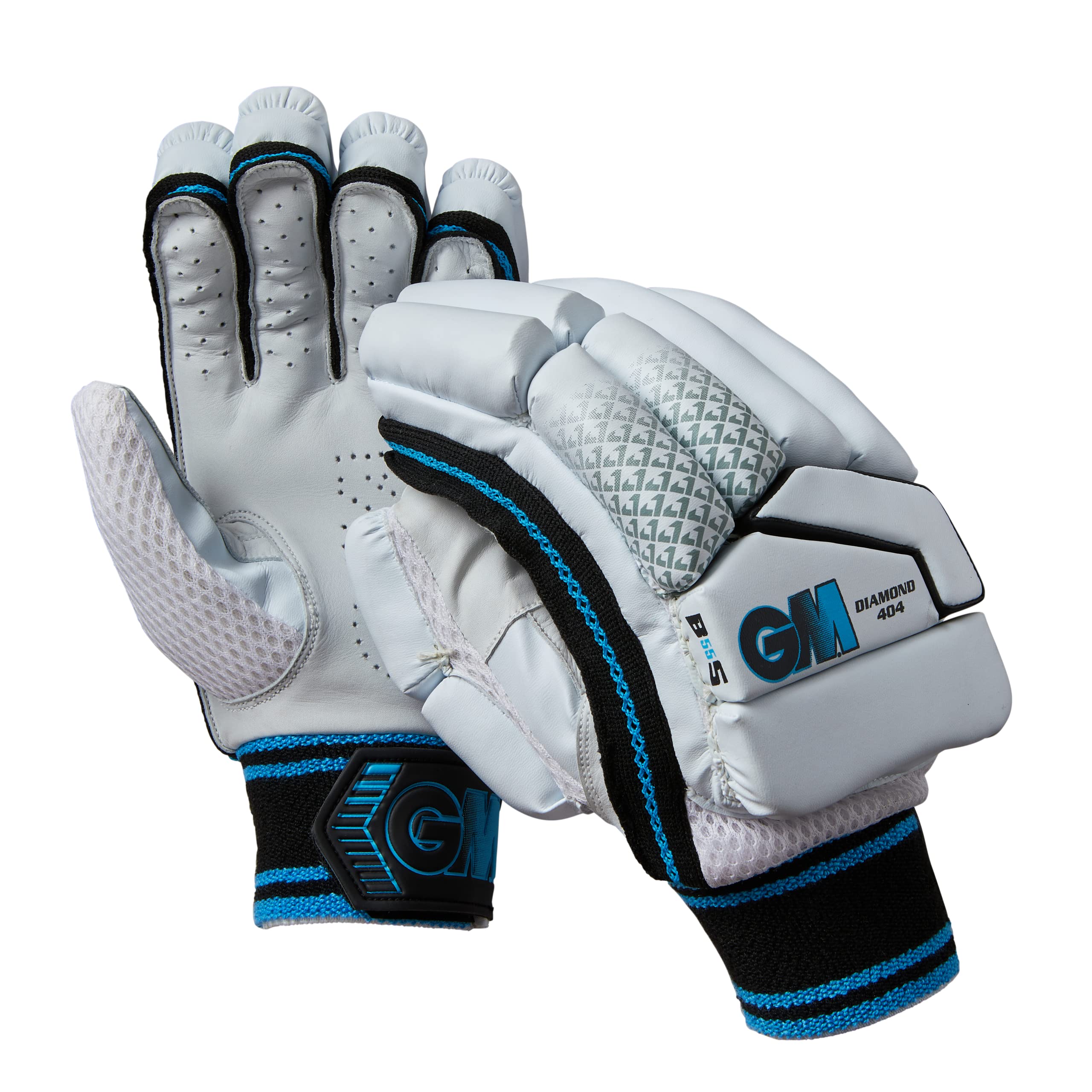 Gunn & Moore GM | Cricket Batting Gloves, Ben Stokes BS55 Diamond, 404, Black/Blue. Junior Right Handed, 1 Pair, 51962317