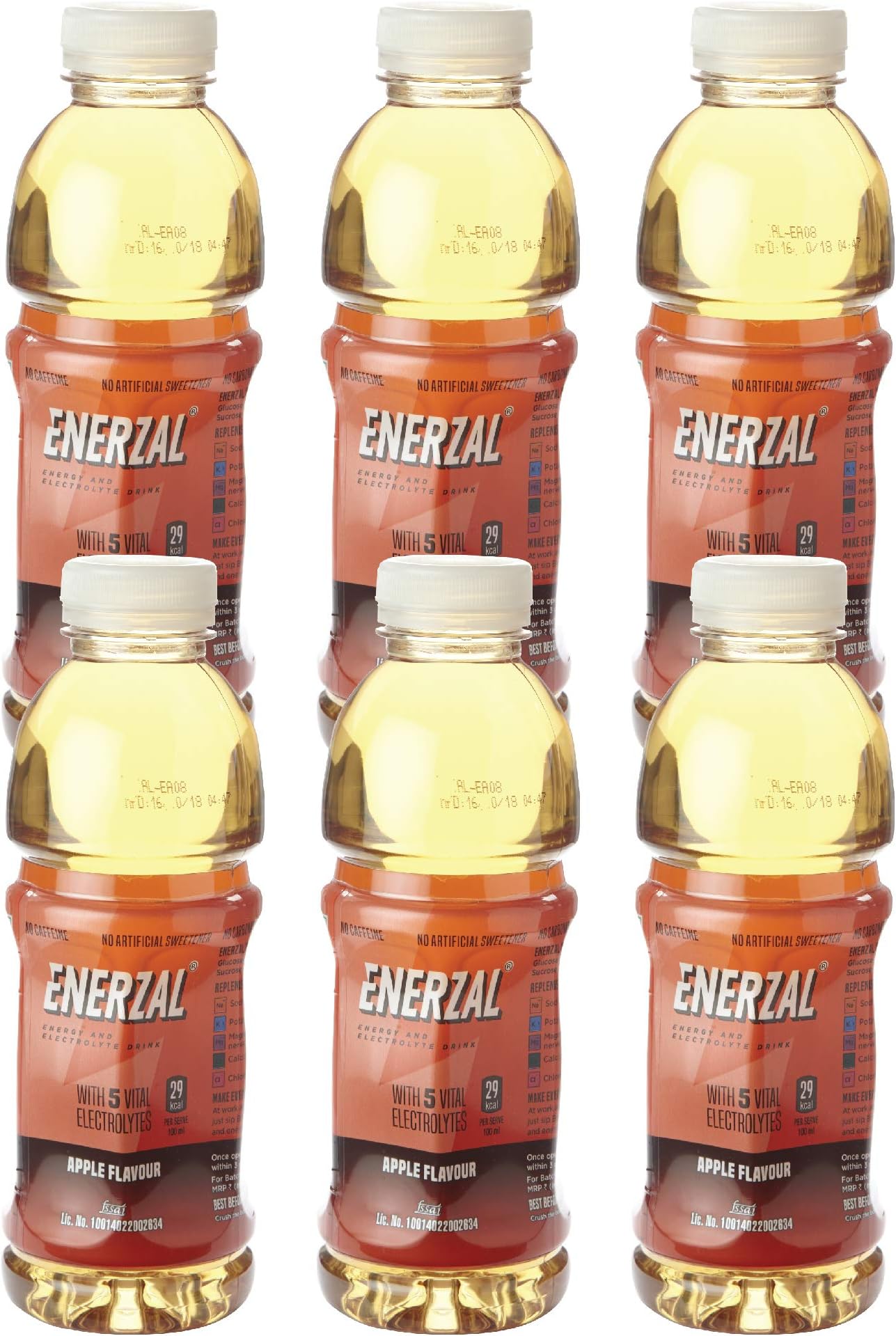 Enerzal Energy Drink Apple Liquid, 6 X 500 ml
