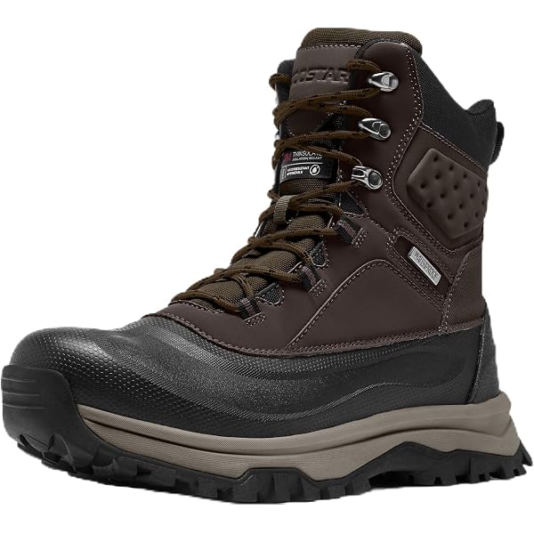 Weatherproof Men’s long jam snow boots Amazon.com | Weatherproof Mens Log Jam Snow Boots, Brown, 12  main image 4