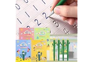 BYFWH Magic Reusable Copybook for Kids,Grooved Handwriting Book Practice,Reusable Writing Set with a Storage Bag for Preschool Kids Age 3-8 ​Calligraphy