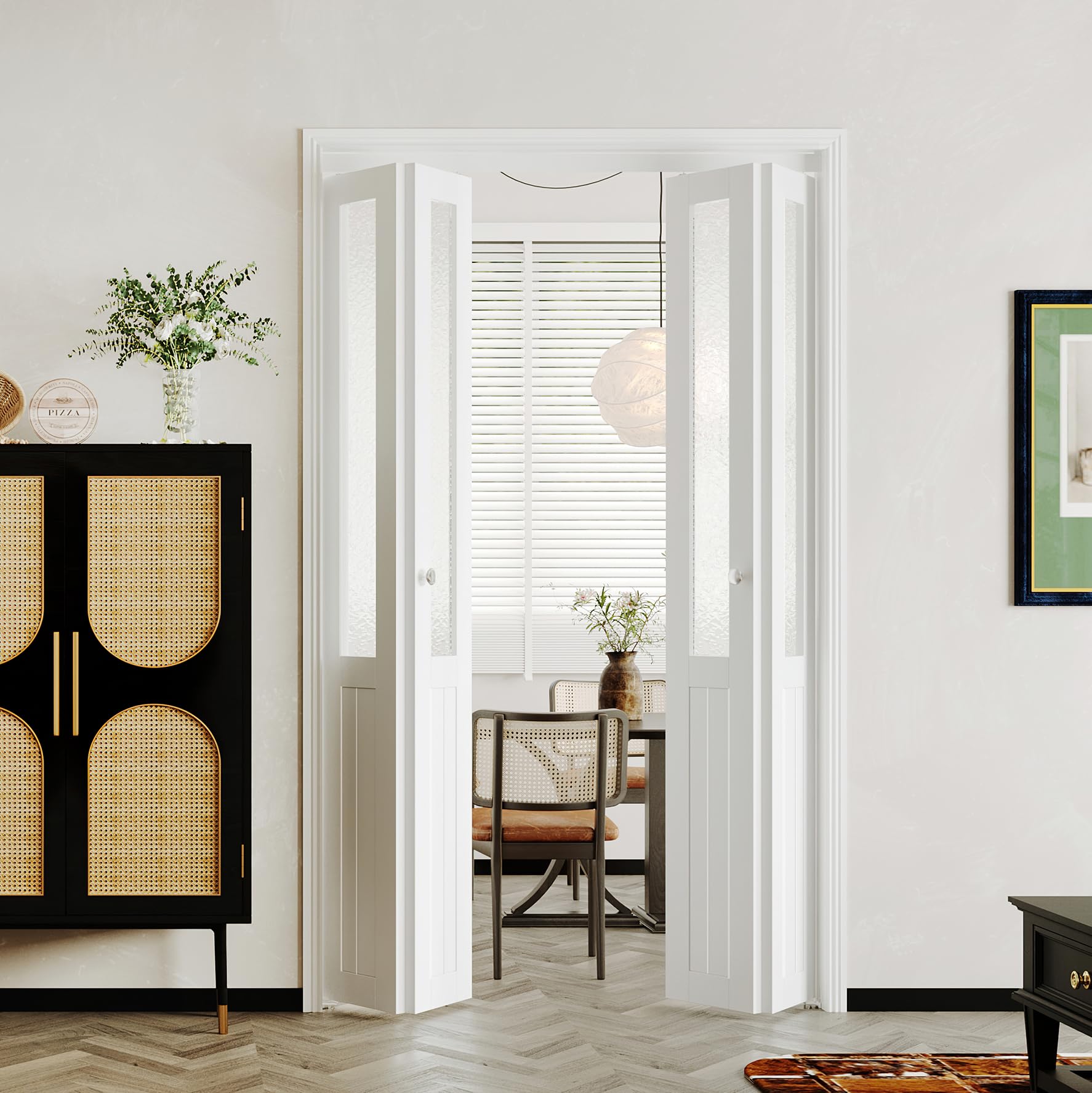 BARNER HOME Bi-Fold Doors, Half Tempered Glass