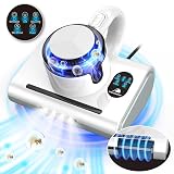 Mattress Vacuum Cleaner,13Kpa Powerful Suction Bed Vaccum Cleaner with UV-C Light,LED Headlights and High Heating Tech,1.2kg Light Weight Handheld vaccum for spot Cleaning,Sofa,Couch Fabric Cleaner