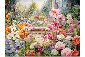 Flowers Diamond Painting, 5D Wild Flowers Diamond Art Kits for Adults Beginners, DIY Floral Full Round Dots Drill Gem Art Kit