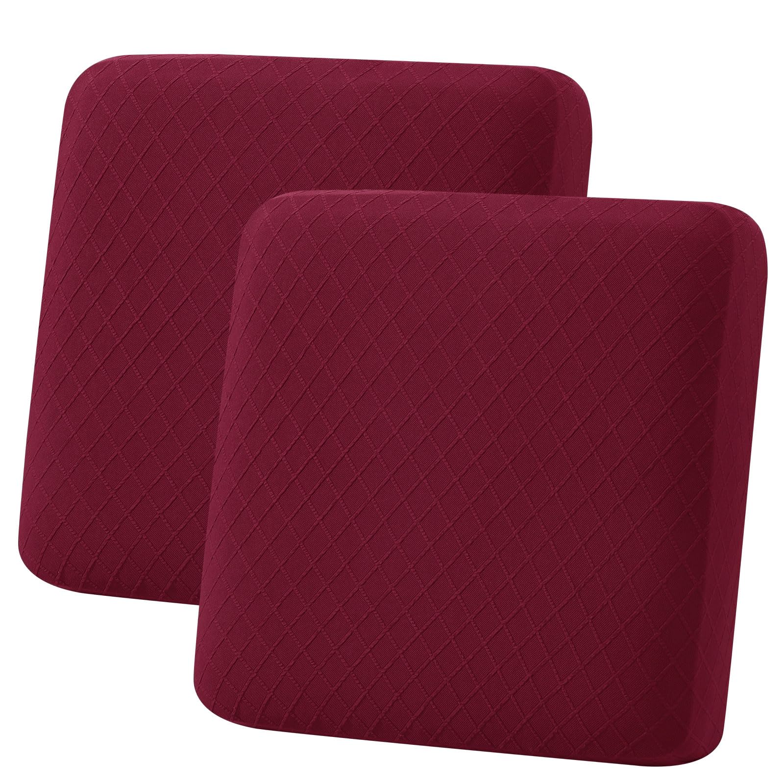 Photo 1 of hyha Jacquard Couch Cushion Covers, Magic Sofa Covers Washable, Stretch Couch Covers for 2 Cushion Couch, Diamond Lattice, Thick Sofa Couch Covers for Sectional Sofa (2 Cushion Loveseat, Wine Red)