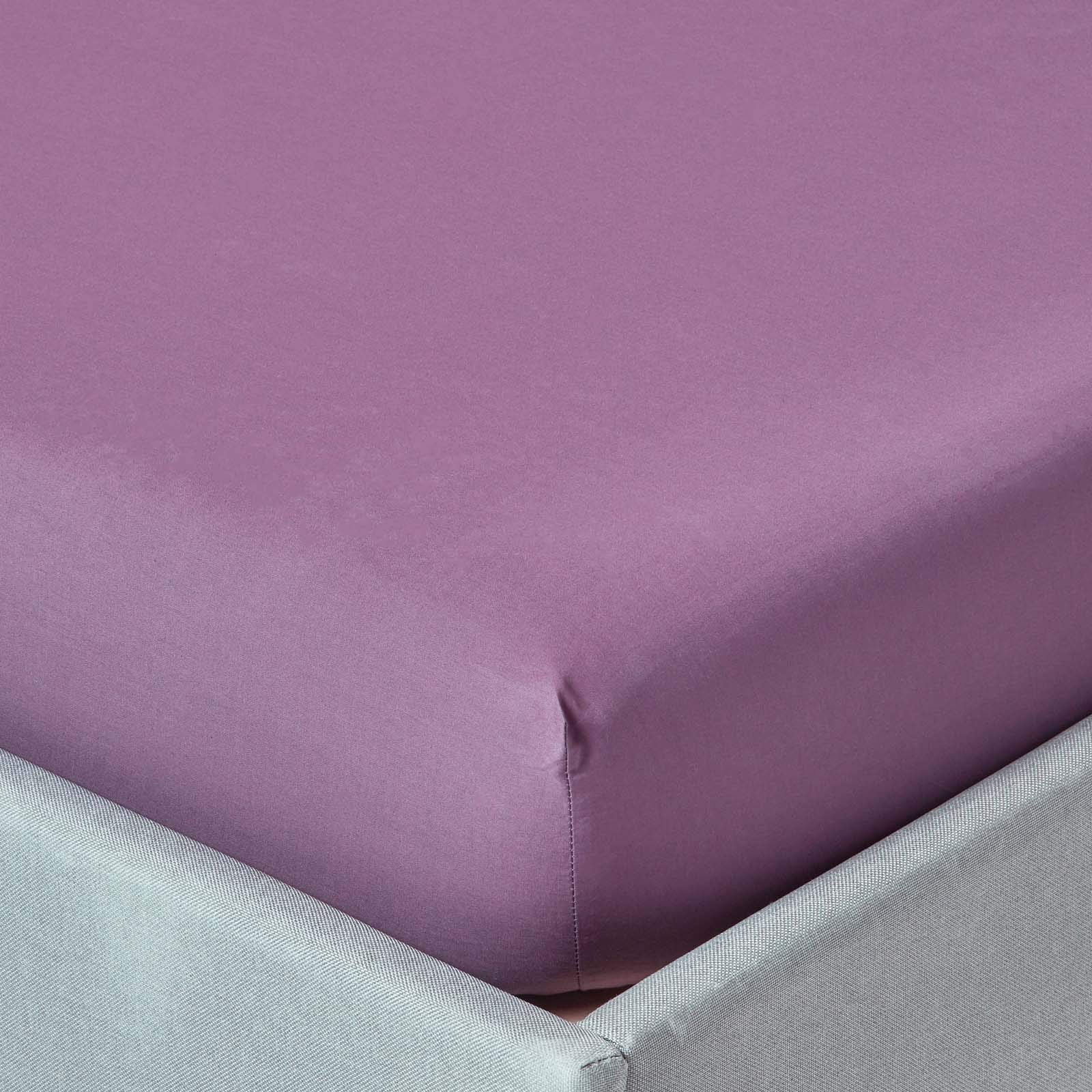 HOMESCAPES Purple Grape Deep Fitted Sheet (12”) Double 200 TC 400 Thread Count Equivalent Pure Egyptian Cotton Bed Sheet with Fully Elasticated Skirt — image 1