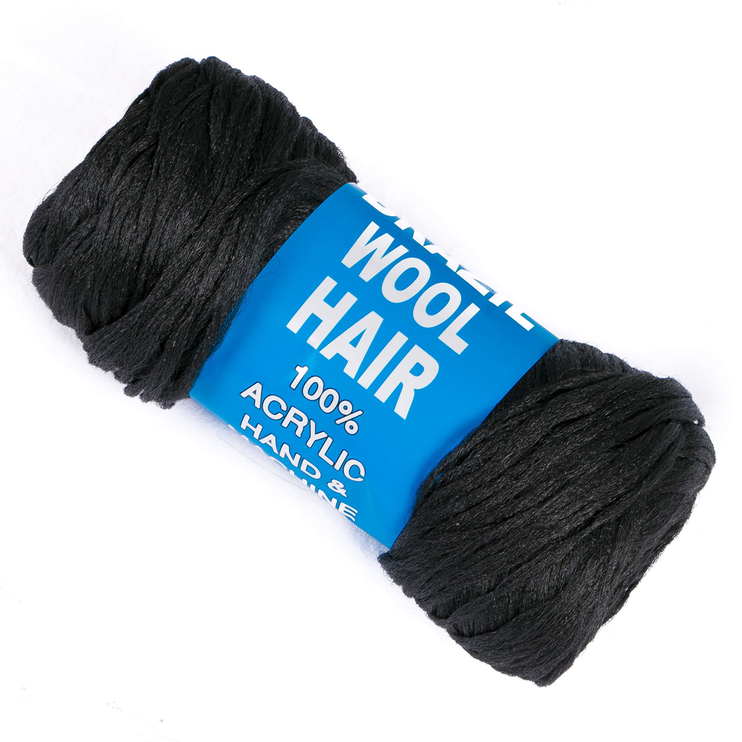 5Roll Brazilian Yarn Wool Hair Arylic Yarn for Hair Crochet Braid Twist Warps Black Color