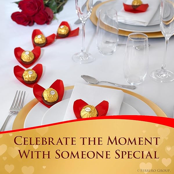 FERRERO ROCHER, 16 COUNT, GOURMET MILK CHOCOLATE HAZELNUT, VALENTINE’S CHOCOLATE, INDIVIDUALLY WRAPPED, 6.2 OZ