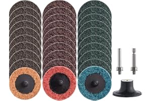 NYXCL 30Pcs Quick Change Discs Set,2 inch Nylon Sanding Discs with 1/4" Holder,for Die Grinder Surface Prep Strip Grind Polis