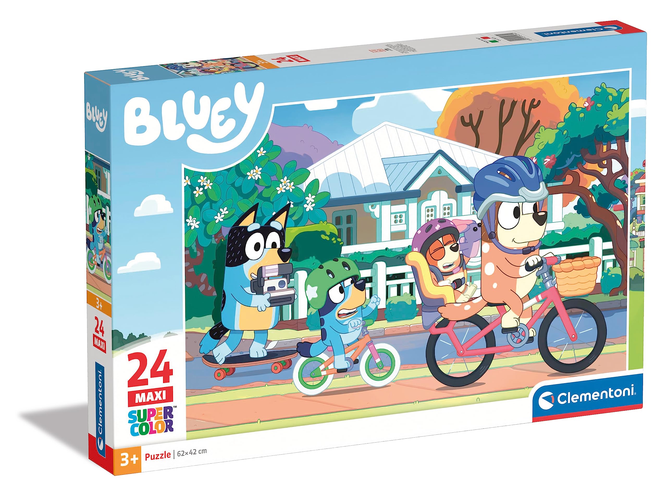 Clementoni - 24234 - Supercolor Puzzle Bluey - 24 Maxi Pieces - Jigsaw Puzzle For Kids Age 3