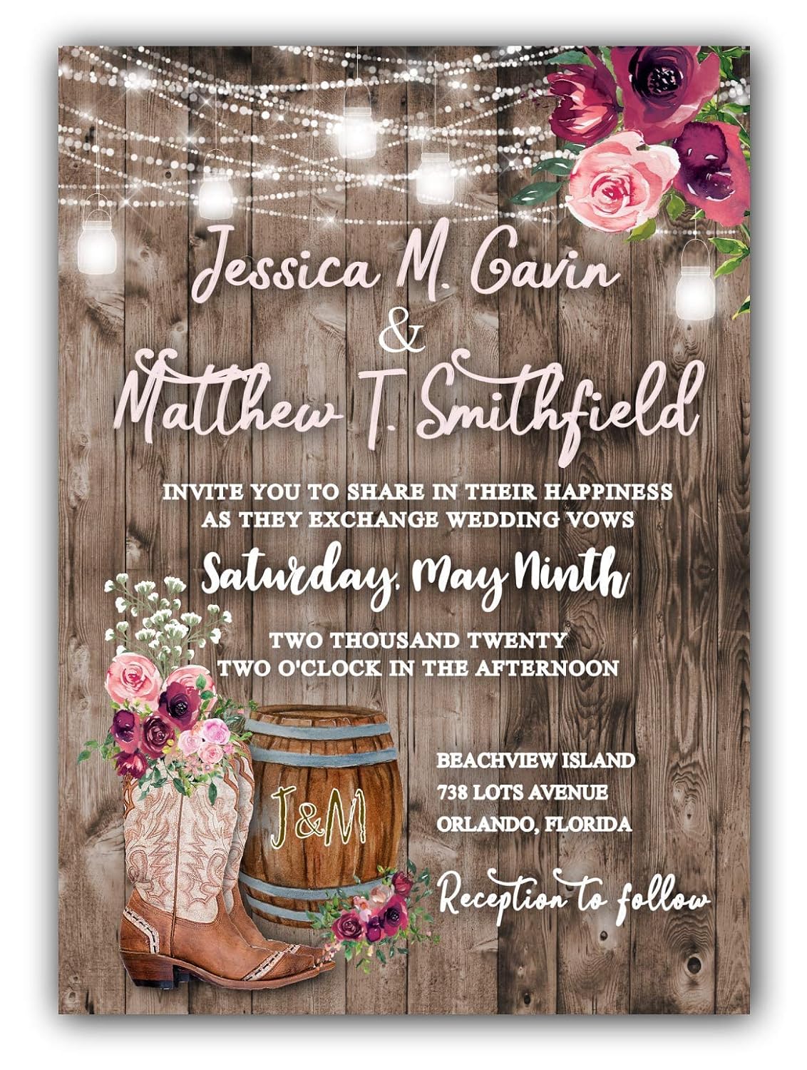 33 rustic wedding invitations for a country-chic affair Amazon.com: Country Wedding Invitations Personalized Set of 50: Handmade
