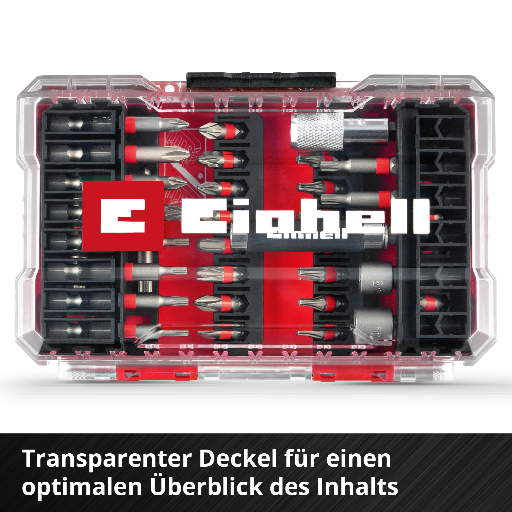 Original Einhell M-CASE 42-tlg. Bit-Set (25-mm-Bits, 50-mm-Bits, Magnethalter, Steckschlüssel, Schnellwechselbithalter inkl. Aufbewahrungsbox) 7