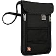 Lewis N. Clark Women's RFID Blocking Stash Neck Wallet, Travel Pouch Passport Holder for Women & Men, Black, One Size