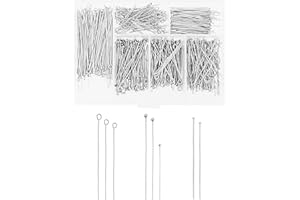 Mandala Crafts Stainless Steel Eye Pins for Jewelry Making Earring Making Supplies - Jewelry Findings Ball & Flat Head Pins for Earrings DIY Bracelets Rosary Charms