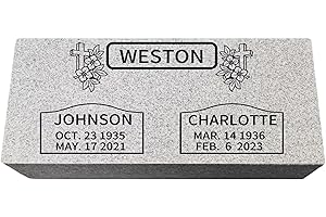 Custom Granite gravestones Double headstones for Graves 20x10x3in Cemetery Grass Marker Memorial Headstone for Two Lost Loved