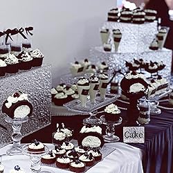 4PCS Buffet Risers Display Stands with 4PCS Mini