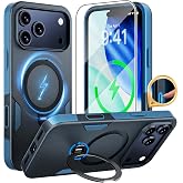 Redpepper for iPhone 17 Pro Max Case with 360 Spin Magnetic Stand, Camera Control, Screen Protector, Fit for MagSafe, Military Grade Shockproof, 2-Layer Durable Bumper Phone Case 6.9",Blue