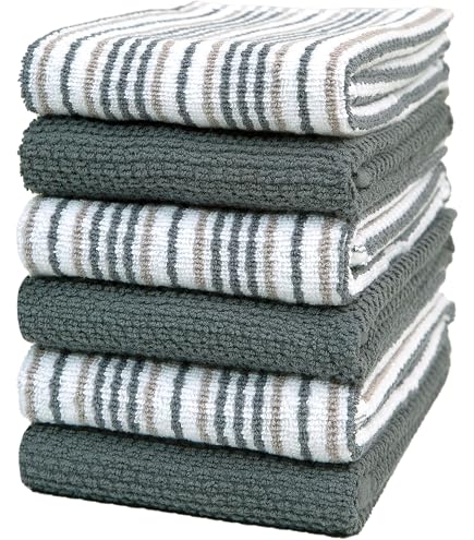 Lot De 8 Torchons Bumble Towels – Noir Et Bleu Marine, Absorbants, Sans Peluche, 30,5 X 30,5 Cm