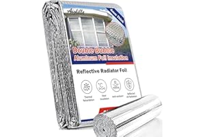 Aiglille Reflective Insulation Foam, 24 in W x 197 in L Double Bubble Weatherproofing Reflectix Foil Insulated for RV, Window Insulation for Summer Heat