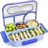 Bento Box Adult Lunch Box with 4-Compartment Leakproof Lunch Containers Microwave and Dishwasher Safe Bento Box with Spoon