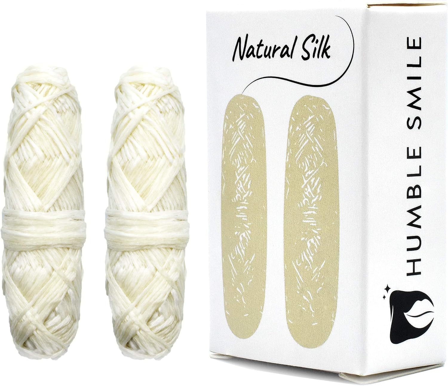 Humble Smile Natural Silk Dental Floss Refill, Peppermint Flavor, 2x30 Meters, 60 m (Pack of 1)