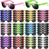 NEBURORA 24 Pack Neon Sunglasses Bulk Classic Retro Multicolor Party Sunglasses for Goody Bag Fillers Toys Adult Men Women Birthday Summer Beach Party Favors