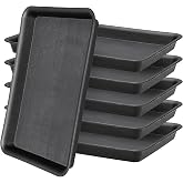 GREANER Black 13 Inch Plant Saucer, Heavy Duty Rectangular Plant Tray, Plastic Pebble Tray for Plant Humidity, Pot Saucers for Indoor Outdoor Use(Black)