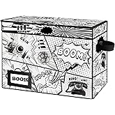 YNSZAS Collection Comic Book Storage Boxes, Protector Organizer 15.8" X 7.8" X 11.8" Collapsible Short Box Holds 160-180 Comic Book Heavy Duty Bin Container Holder Shelf